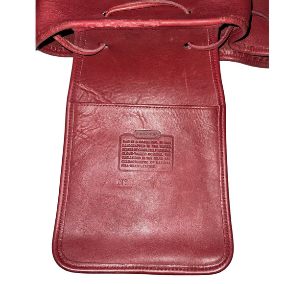 Vintage Coach Lulas Legacy Red Drawstring Crossbody Bucket Bag 9952 - Picture 6 of 16